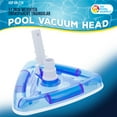 thumbnail image 2 of U.S. Pool Supply Weighted Transparent Triangular Pool Vacuum Head with Swivel Hose Connection and EZ Clip Handle - Connect 1-1/4" or 1-1/2" Hose - Removes Debris, Clean Corners - Safe for Vinyl Pools, 2 of 5