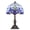 Blue, variant on Stained Glass Table Lamp, Baroque Style Bedroom Desk Lamp, Retro Bedside Table Lamp Includes Light Bulb for Bedroom Nightstand Living Room Dormitory Office Decor