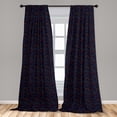 thumbnail image 5 of Ambesonne Dark Blue Curtains, Vibrant Stars Flowers, Pair of 28"x95", Multicolor, 5 of 5