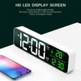 thumbnail image 6 of Prettyui-Modern Alarm Clock Desktop Large Digital LED Display Temperature USB Charger,White, 6 of 7