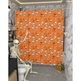 thumbnail image 5 of Halloween Skeleton Pumpkin on Orange Shower Curtain for Bathroom, Black Bat Seamless Waterproof Shower Curtains Washable Quick Dry with Hooks Bathtub Curtains 36x72 IN, 5 of 6