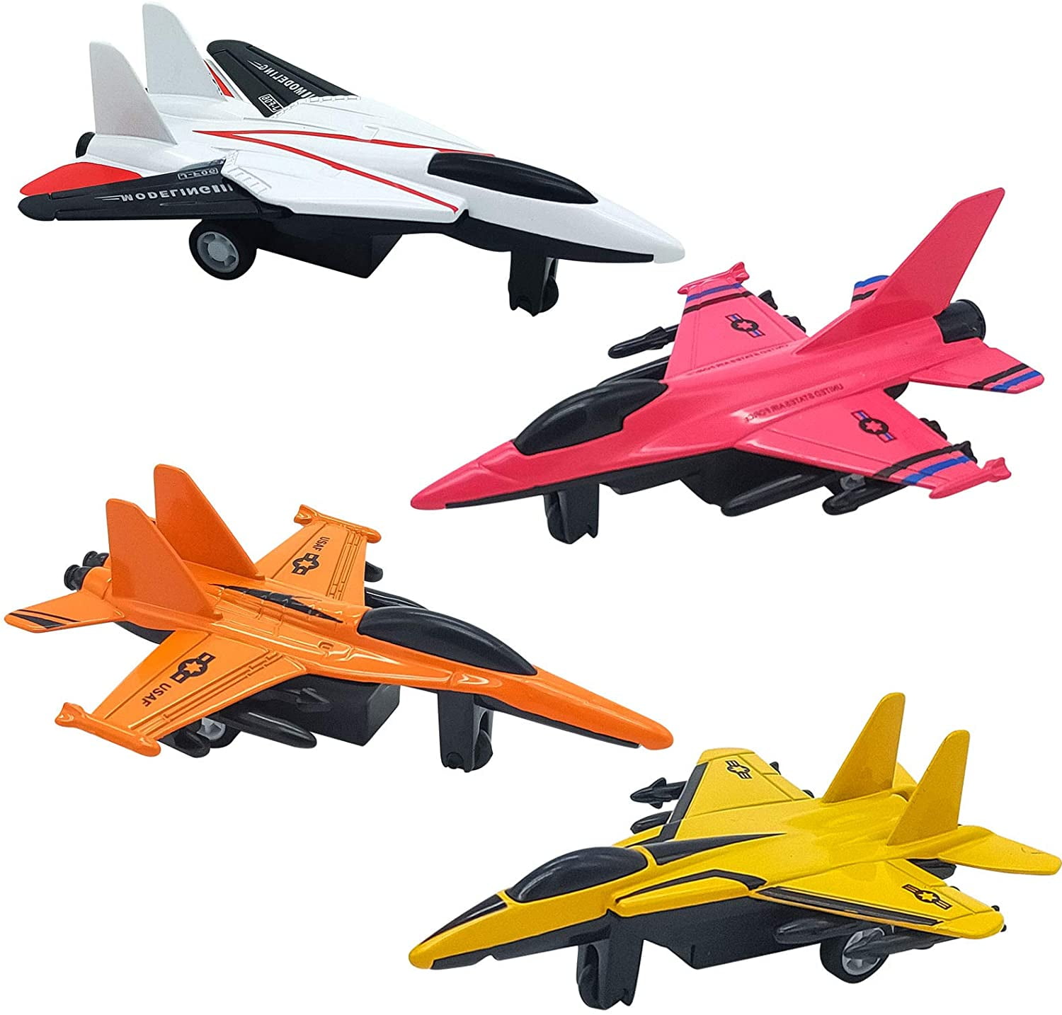 Lot of 4 Airplanes Ages 3+ Air Power Die-cast Metal & Plastic Airplane Toy