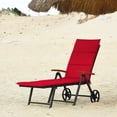thumbnail image 3 of Costway 2PCS Aluminum Rattan Lounger Recliner 5-Position Adjustable Chair Red, 3 of 9