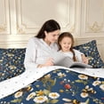 thumbnail image 4 of Erosebridal Retro Bee Twin Comforter Sets,Bohemian Flower Bedding Set,Navy White,Reversible,2pcs,1 Comforter and 1 Pillowcase, 4 of 7