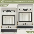 thumbnail image 2 of Lámpara de Pared para Baño Unicozin 65 cm 4 Luces Vidrio Negro 120V, 2 of 9