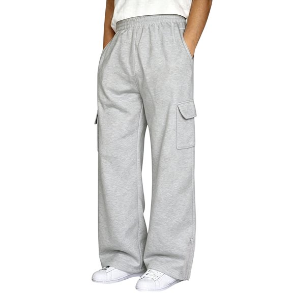 Muxikeji Clothes Mens Zip Opening Versatile Casual Pants Comfort Stylish All Match Everyday Wear Breathable Long Trousers
