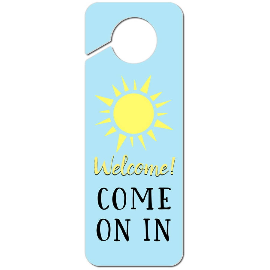 Sorry Please Come Back Later with Daisies Plastic Door Knob Hanger Sign 