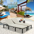 thumbnail image 2 of AVAWING Pool Chaise Lounge Chair Set of 1, PE Rattan Beach Folding, 5-Position Adjustable, Khaki, 2 of 8