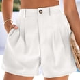 thumbnail image 6 of ShaoRunShi Women's Linen Shorts Dress Casual Wide Leg Summer Pleated Shorts Summer High Waisted Short with Pockets, 6 of 8
