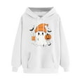 thumbnail image 4 of GaThRRgYP Lightweight Winter Sweatshirt Female,Women Long-sleeved Hooded Pocket Halloween Printed Casual Loose Sweatshirt White XS, 4 of 4