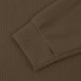 thumbnail image 2 of Tawop Long Sleeve Shirts for Men Crew Neck Knit Pullover Solid Casual Brown 2XL, 2 of 7