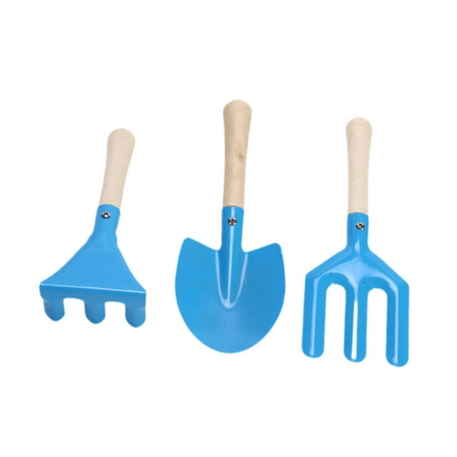S SERENABLE 3 Pieces Kids Gardening Tools Set Beach Snow Field Toys for Planting Digging Solid Color