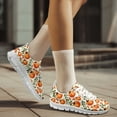 thumbnail image 3 of COEQINE Women Sneakers Fall Autumn Pumpkin Leaf Running Walking Shoes White Sole Fashion Tennis Shoes for Travel Casual Breathable Mesh Trainers Footwear, 3 of 7