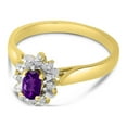 thumbnail image 3 of 10k Yellow Gold Oval Amethyst And Diamond Ring, 3 of 6