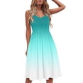 thumbnail image 1 of SMihono Robes Bohèmes d'Été Femmes Grande Taille Mode Robes Femmes Été Imprimé Décontracté Col en V Sans Manches Vacances Robe Courte, 1 of 4