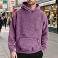 thumbnail image 2 of VNKIDY Men Heavyweight Hooded Sweatshirt Washed Pullover Soft Warm Winter Hoodie With Front Pocket Casual Wear Male Long Sleeve Solid Color Autumn Streetwear Cozy, 2 of 4