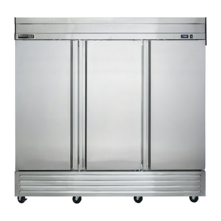 Maxx Cold V-Series 3 Door Reach-In Freezer, Bottom Mount, 81"W, 65 cu. ft. Storage Capacity, in Stainless Steel (MVF-72FDHC)