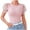 Pink, variant on hotojiny Women's Tops Short Sleeve Business Casual Dressy Blouse Summer Stylish Crew Neck Mesh Short Sleeve Work Shirts