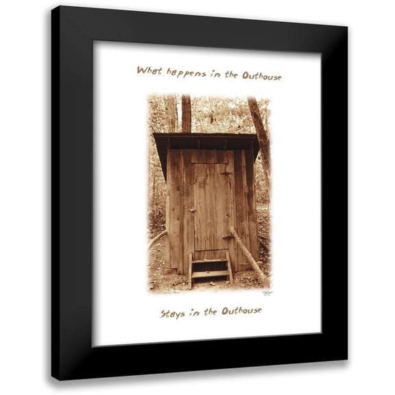 Jones, John 12x14 Black Modern Framed Museum Art Print Titled - What Happens in the Outhouse