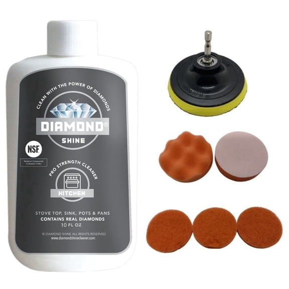 Diamond Shine Ultimate Cooktop Cleaner Combo Pack with Drill Scrub Pads