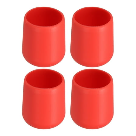 4 Pcs Silicone Fishing Rod Butt Cushion Protector Cap, Small, Red