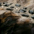 thumbnail image 4 of Throw Pillow Cover With Zipper, Decorative Beige 14"x14" (35x35 cm) Cushion Cover&nbsp;Couch, Linen Feathers, Crystals & Beaded Couch Pillow&nbsp;Cases, Animal Print - Crystallised Feathers, 4 of 10
