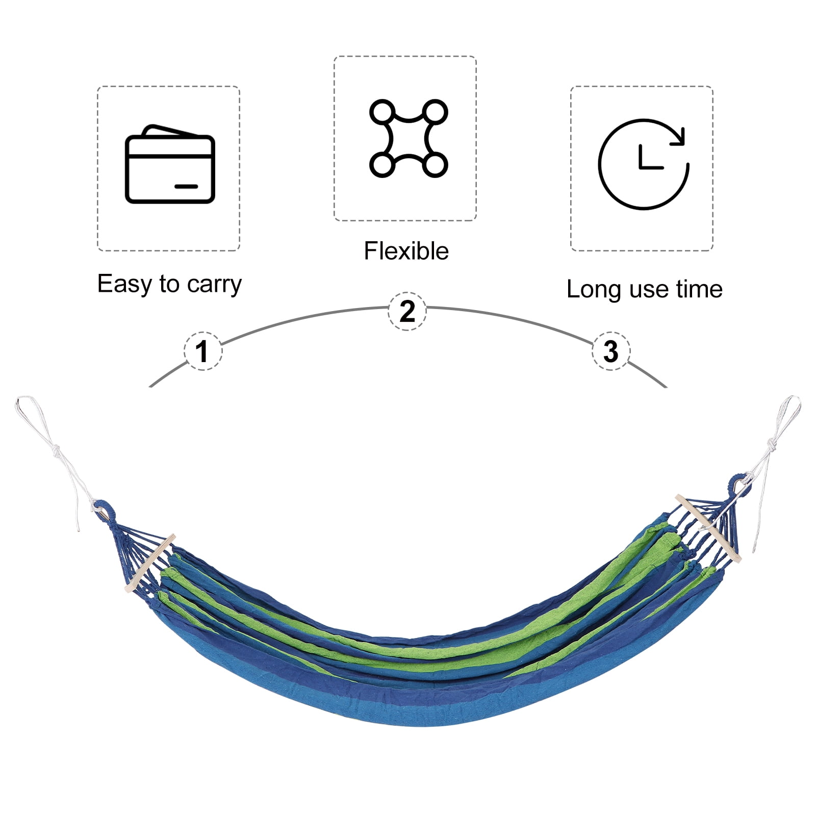 Outdoor Camping Hammock with 150kg Load Capacity for Travel Beach Garden