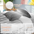 Blue Vertical Wave Lines Duvet Cover Set Queen Size, Flower Gradient ...