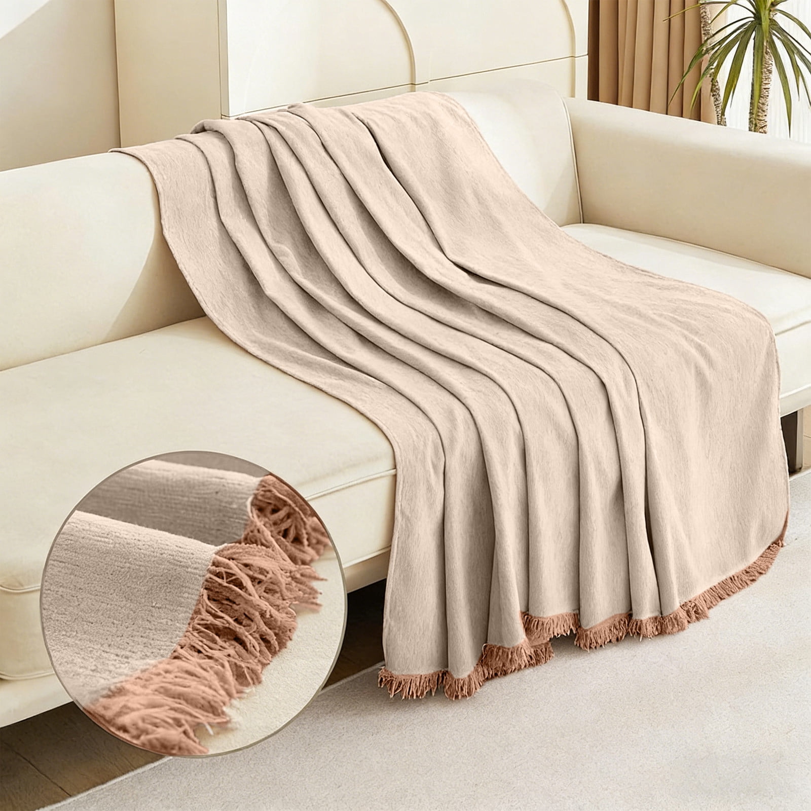 Lunxisen 2 Pcs Couch Cover Sheet Blanket, Oversized Reversible Couch Covers, Extra Large Furniture Decoration Cover Sofa Slipcovers, Sectional Protector for Cats Dogs(150*90cm)