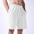 thumbnail image 1 of Pantalones cortos informales con cordón en la cintura para hombre: poliéster, estampado texturizado para el verano., 1 of 3