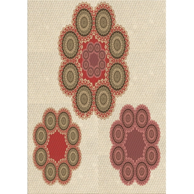 Ahgly Tapis Rectangulaire Lavable en Machine Intérieur Transitionnel Pêche Orange Profond, 7 Pieds x 10 Pieds