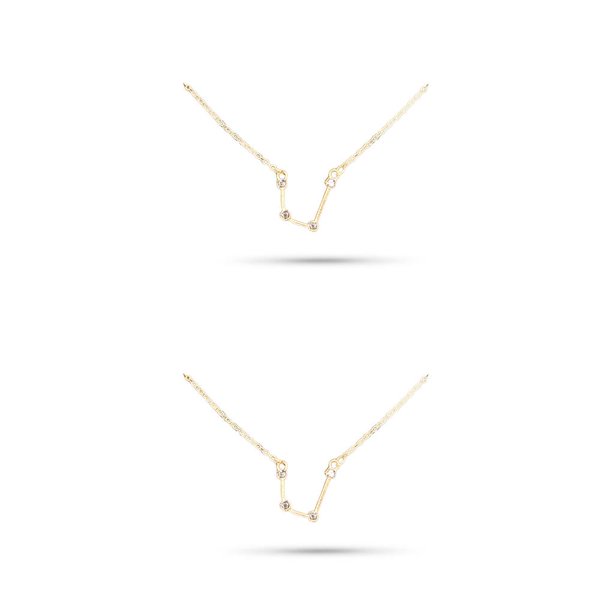 Jumpingount Collar de amistad con diamantes de imitación con tema de constelación, regalo para amigos Ins, cadena de joyería cómoda, colgante de oro de Type5 NO5 Jumpingount CBP198421