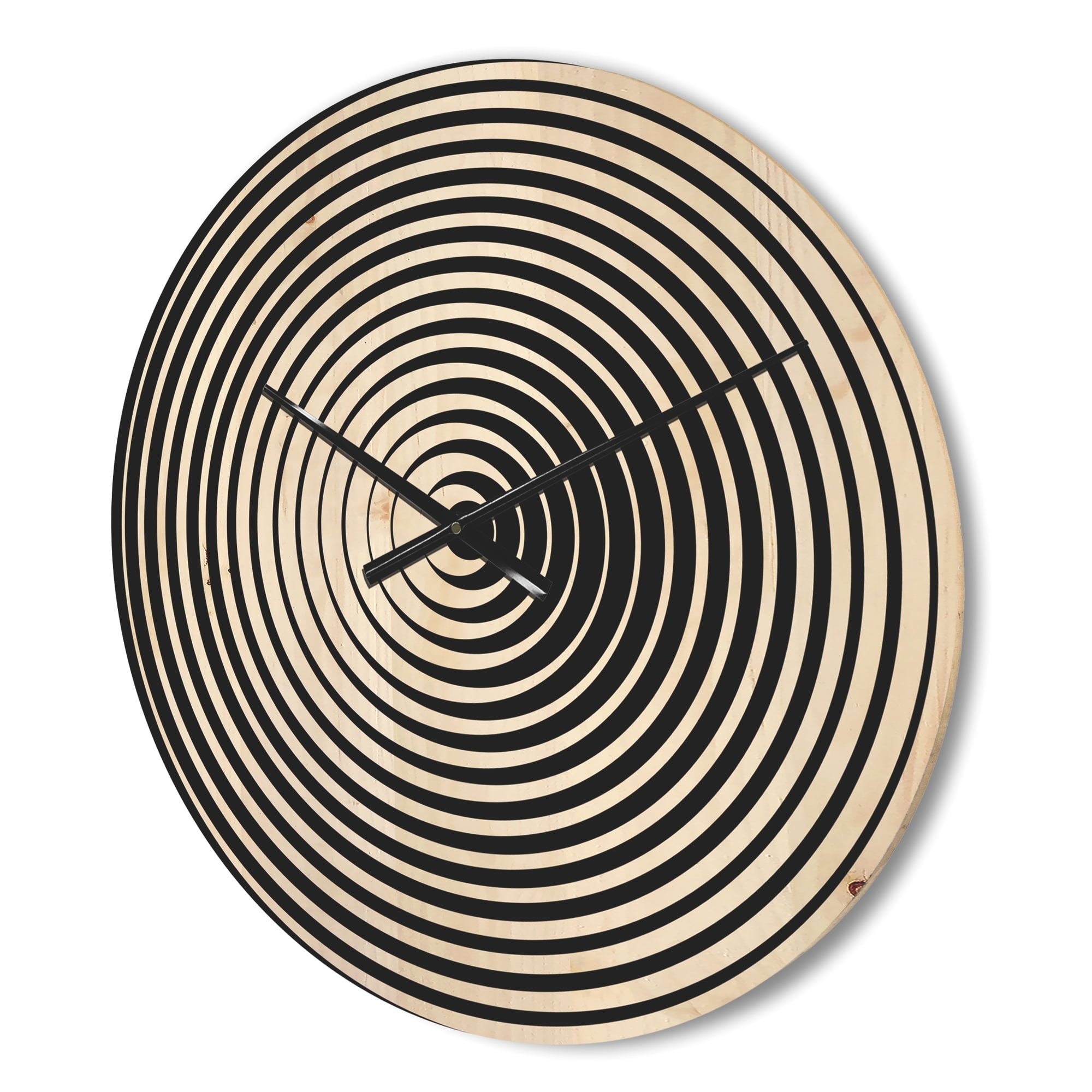 Designart 'Monochrome Optical Illusion ' Modern Wood Wall Clock