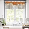 thumbnail image 5 of Abstract Oil Painting Valances for Windows Orange Grey Watercolor Modern Art Rod Pocket Curtain Valance Window Treatment Short Curtains for Kitchen Living Room, 60"x18", 5 of 5
