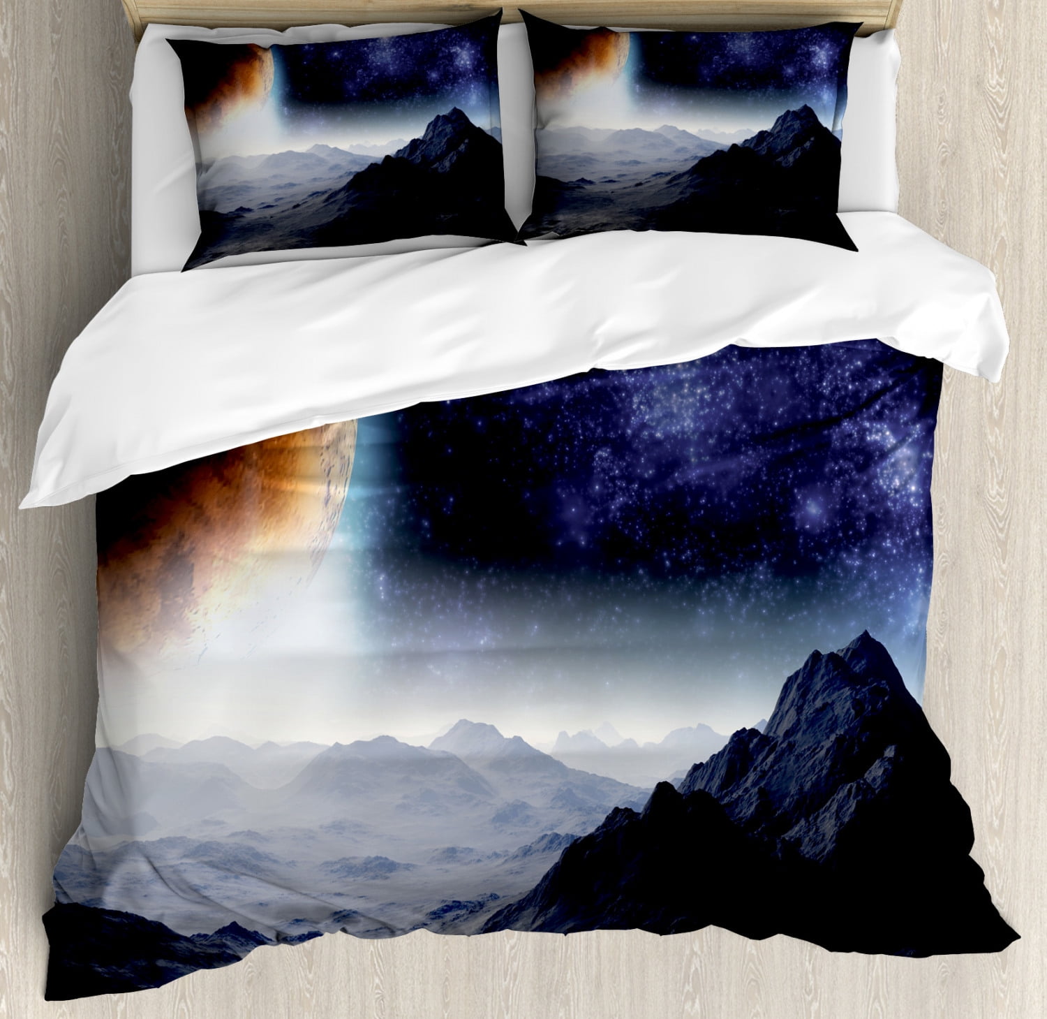 Outer Space Duvet Cover Set King Size, Space Bedding King