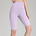 thumbnail image 2 of Olyvenn Women's High Waisted Biker Shorts Solid Color Athletic Workout Purple XXL, 2 of 6