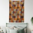 thumbnail image 4 of Geometric Decor Tapestry, Grunge Checkered and Striped Quilt Pattern Mottled Digital New Design, Wall Hanging for Bedroom Living Room Dorm Decor, 40W X 60L Inches, Caramel Orange, by Ambesonne, 4 of 5