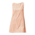 thumbnail image 6 of LEAVINGSUO Summer Dresses For Women Plus Size Fashion Casual Round Neck Comfortable Skirt Print Zipper Sleeveless Pocket Dress Orange L, 6 of 6