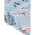 thumbnail image 5 of INSPIRAR CHIC Mono Floral Corto para Mujeres con Cintura Fruncida y Hombros Descubiertos Color Azul Claro XS, 5 of 5