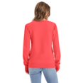 thumbnail image 4 of Fshiont Womens Sweaters Fall Fashion 2025 Long Sleeve Button Cuff Soft Knit Pullover Trendy Tops Dressy Casual Blouses Watermelon Red 2XL, 4 of 5