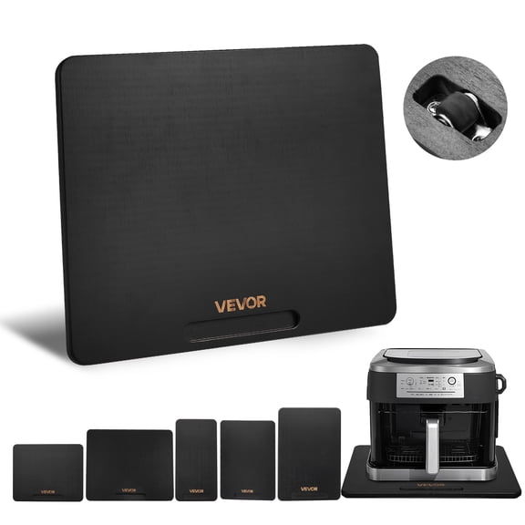 VEVOR Appliance Slider, Medium 13 x 16-inch, Rolling Sliding Tray with Silent Rubber Wheels & Hollow Handle, Easy to Clean, Appliance Rolling Tray for Coffee Maker, Kitchen Countertop, Black