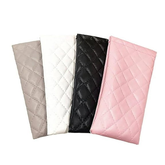Triani 4Pcs Squeeze Top Sunglass Case with Self-Closing Elastic Mouth Soft Leather Eyeglass Case Organizer Bag Portable Sunglasses Pouch(4Color)