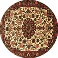 thumbnail image 1 of Ahgly Company Indoor Round Medallion Brown Traditional Area Rugs, 5' Round, 1 of 4