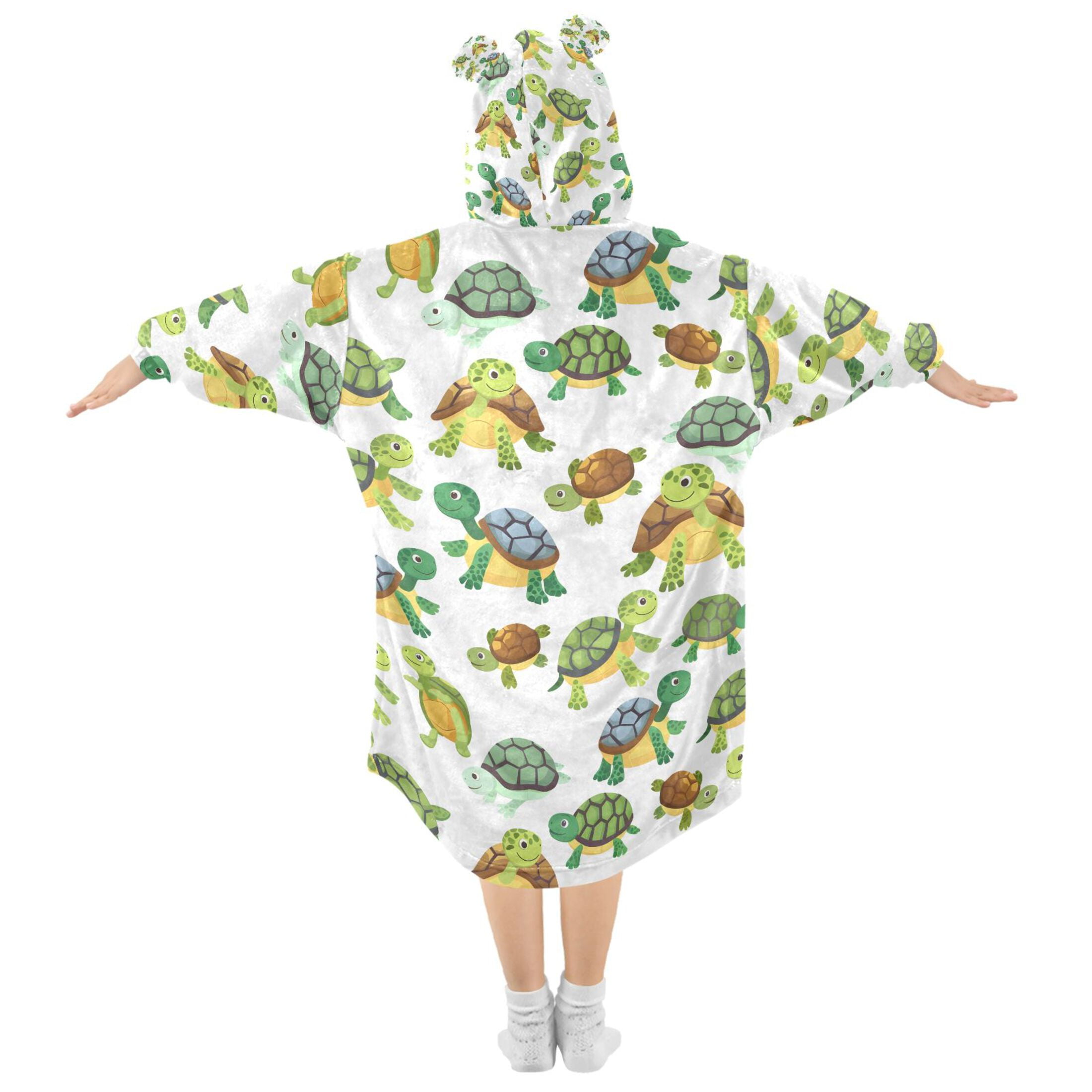 joogoo Wearable Blanket Hoodie for Cute Turtles Oversized Sherpa Hooded 3-14 YR M