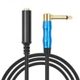 thumbnail image 3 of Right Angle 6.35Mm TRS Stereo Male to Female Audio Cable Guitar Extension Cable Cord for Amplifiers Headphone 1.8m, 3 of 5