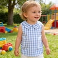 thumbnail image 6 of Aihuaihua Toddler Girls Plaid Tank Tops Cute Sleeveless Shirts for Kids Baby Casual Back Button Down Blouse Comfort Tank Tops Blue 6-9 Months, 6 of 6