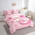 thumbnail image 3 of Castle Fairy Cartoon Pink Axolotl 7-Piece Twin Bedding Sets for Children Teens,Flower Animal Salamander Bedding Comforter Set,Cherry Blossom Sakura Breathable Sheet Sets,Luxury Bedroom Decor, 3 of 8