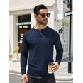 thumbnail image 3 of COOFANDY Mens Collarless Henley Tshirts Casual Long Sleeve Knitting T-Shirts Business Fashion Winter Pullover, 3 of 6