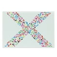 thumbnail image 1 of Letter X Cutting Board, Vibrant Colored Musical Signs and on Capital X Lively ABC Design, Decorative Tempered Glass Cutting and Serving Board, Large Size, Multicolor, by Ambesonne, 1 of 1
