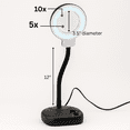 thumbnail image 3 of ELUCIDATE 3.5" (8.9 cm) Diameter | Black Plastic | LED Illuminated 110V | Bendable Gooseneck | 3X and 8X Magnification Lens | Ideal for Detailed Work | Space-Saving Design, 3 of 7